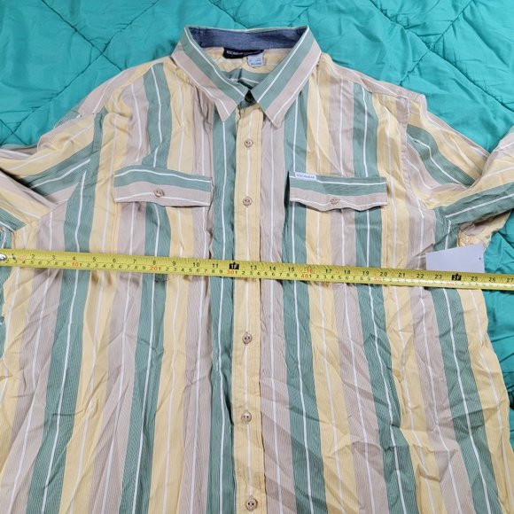 Rocawear Mens 3XL XXXL Multicolor Button Shirt Long Sleeve Tri Tone The Charm - Picture 8 of 11